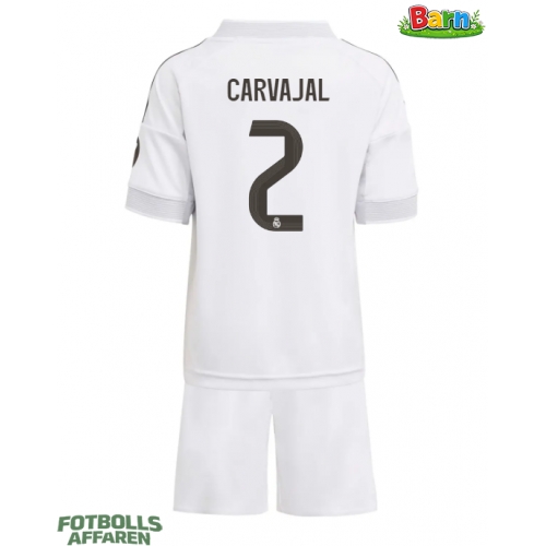 Real Madrid Daniel Carvajal #2 Hemmaställ Barn 2025-26 Kortärmad (+ Korta byxor)